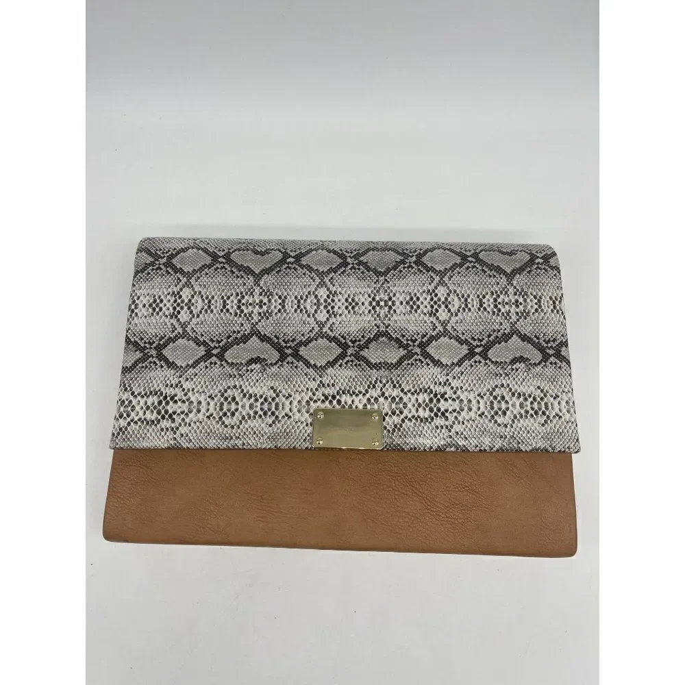 Unbranded Snake Print Clutch with Removable Chain Handle